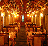 Restaurant in Palace on Wheels Luxury Train
